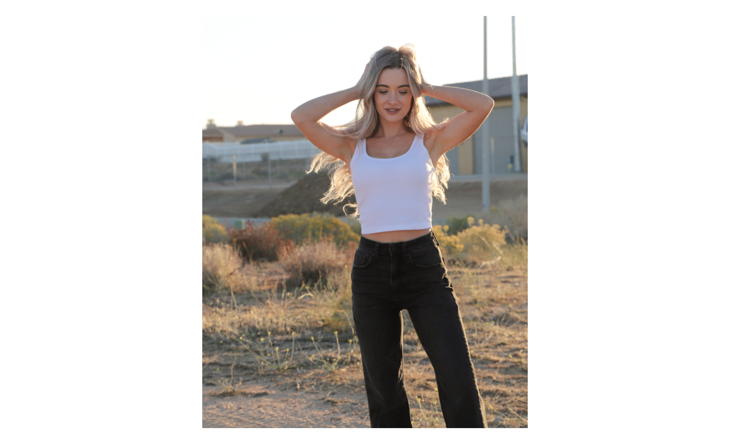 Basic White Girl-Cropped tank