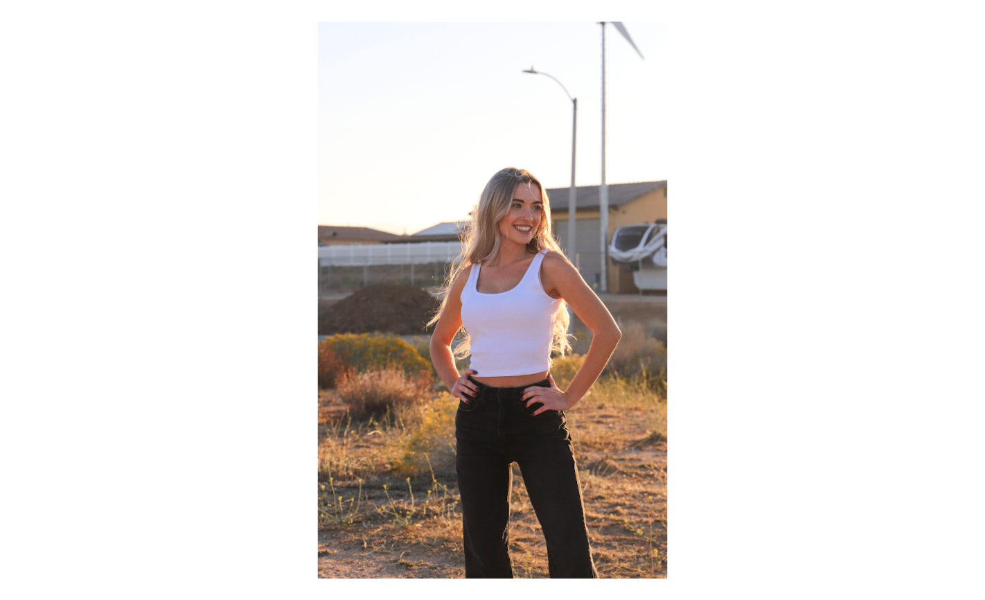 Basic White Girl-Cropped tank