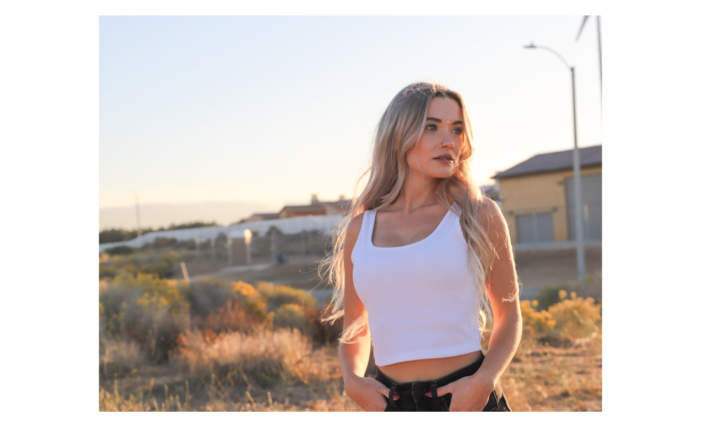 Basic White Girl-Cropped tank