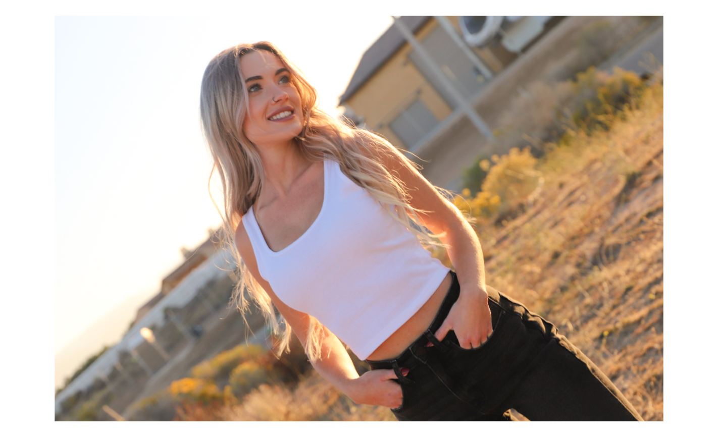 Basic White Girl-Cropped tank